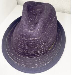 Peter Grimm 100% Wool Dark Purple Fedora Hat Cap One Size Formal Casual